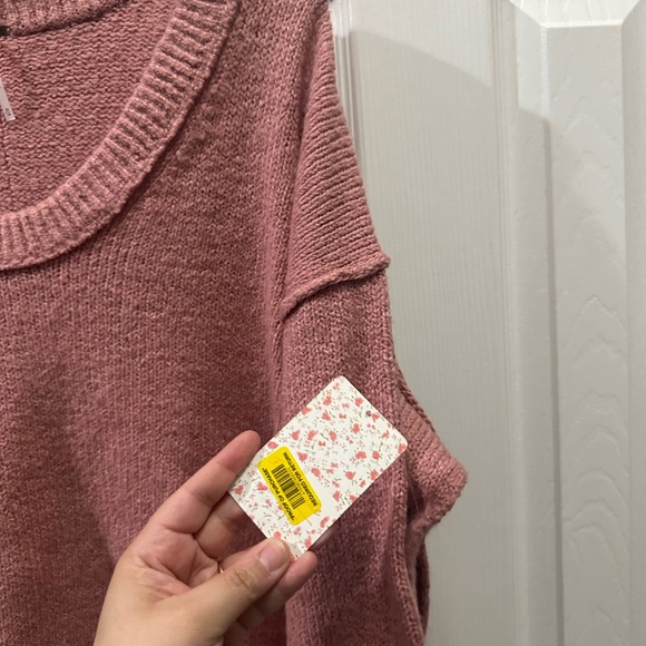 Free people brookside tunic scoop neck sweater NWT mauve rose size medium - Picture 5 of 5